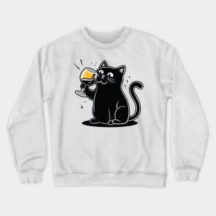 wine and cats Crewneck Sweatshirt